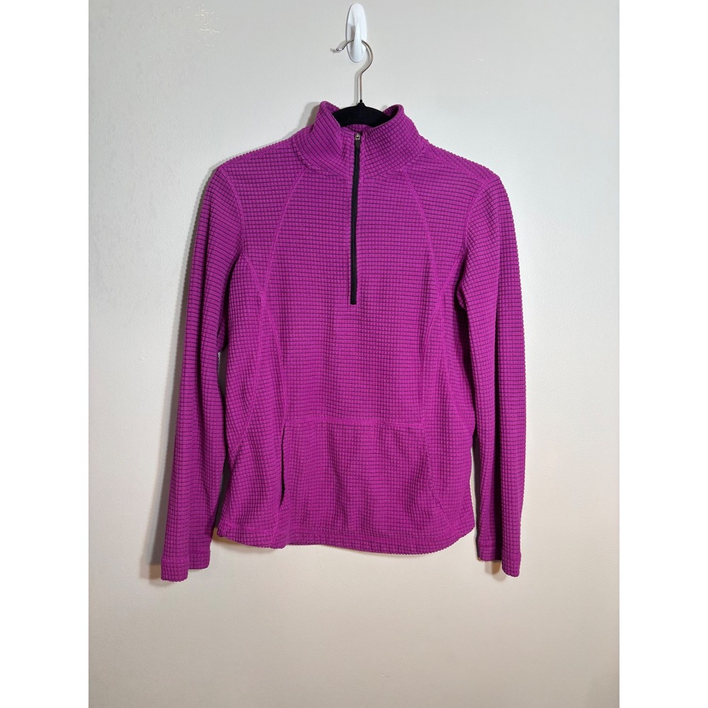 Tek Gear Women's Purple Waffle Knit 1/4 Zip Pullover Fleece Top Size S